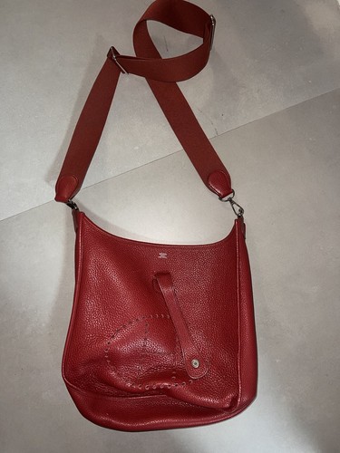 Hermes Evelyne Crossbody Bag Vermillion Red GM