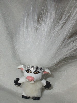 LAMB TROLL OOAK Doll Custom Painted unique mini 1 in white upface mini sheep
