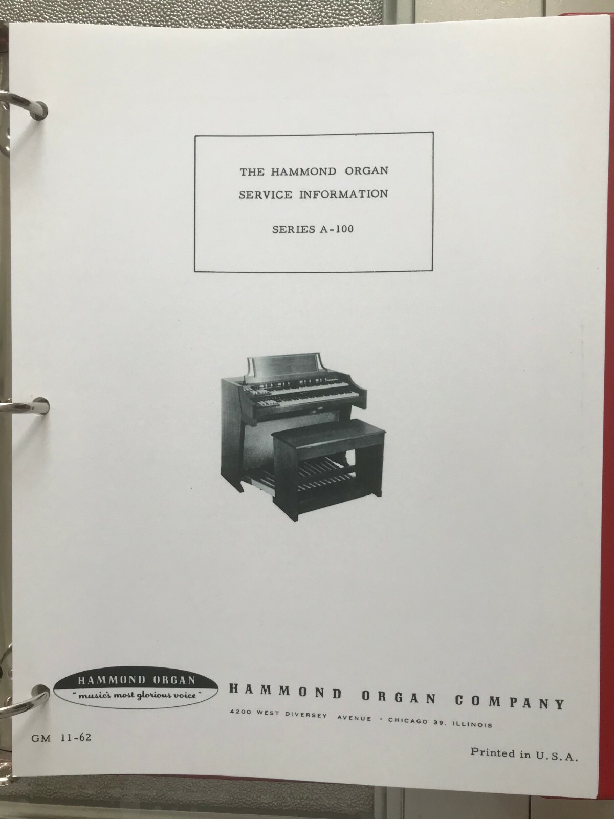 Hammond Organ Model A100 (GM 1162) Series Service ManualのeBay公認海外通販｜セカイモン