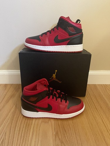 Nike Air Jordan 1 Mid Reverse Bred (GS) Gym Red Black 554725