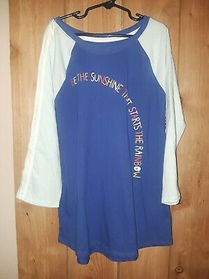 Cat & Jack Girls Blue Top ( Be The Sunshine That Starts The Rainbow) Size 14/16 