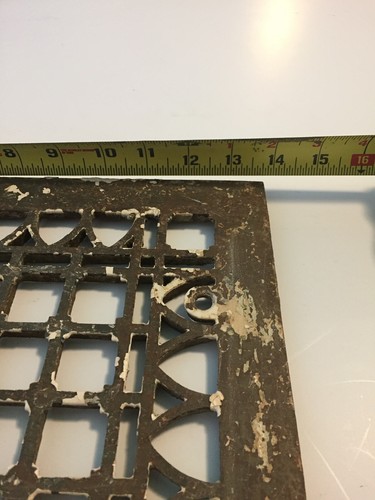Antique Floor Register Grate Vent Grill Cast Iron  10” X 12”