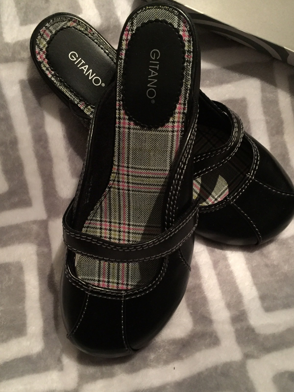 GITANO Black Shoes backless Slide Casual SIZE 7 MONK-2 style 218071