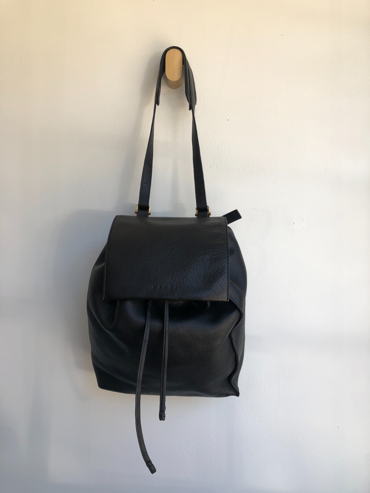 ★MARNI★ Bead Leather Backpack Black ZAMP0018U0P694800N99 Z Black leather Trunkaroo backpack | Marni