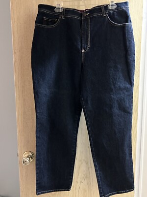 GLORIA VANDERBILT Women's AMANDA  5 Pocket Blue Denim Jeans, Size 18 Short