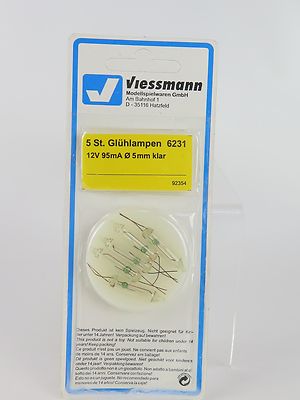 6231 VIESSMANN  -BOMBILLAS 5MM 16V 95mA/Spare bulb clear T 1 3/4 ,Ø 5 mm, 12(c16