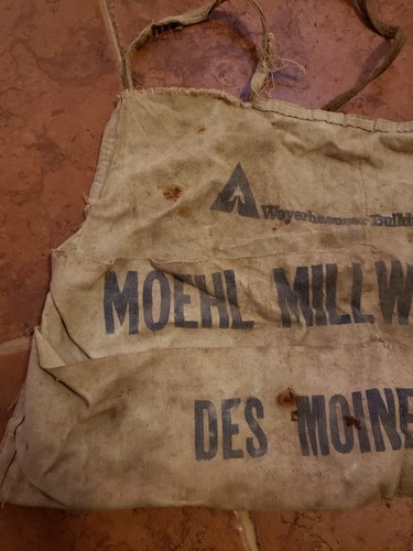 Canvas Moehl Millwork Inc Advertising Nail Pouch Vintage Apron Des Moines Iowa