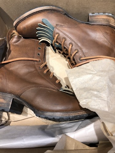 Pre-owned Freebird By Steven 'robertson Combat Lace-up Boot Size 9 In Brown
