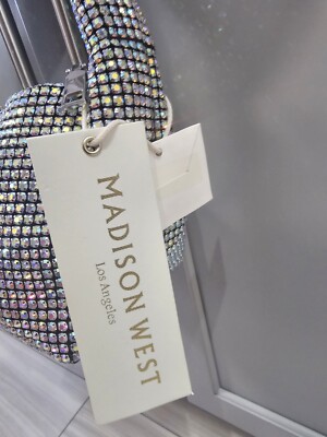 Madison West Knotted Aurora Boraelis Rhinestone Dumpling Evening Handbag NWT