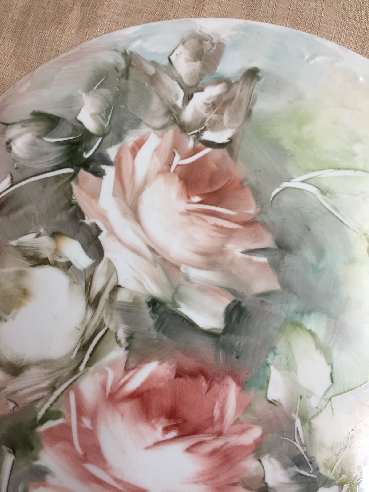 Royal Crest Porcelain Decorated Collectors Cake Plate Roses by artist H. Spinks