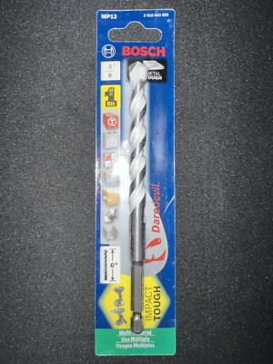 Bosch Daredevil MP12 Drill Bit - 3/8'' x 6'' - Multiple Use-Multi-Material (B 20)