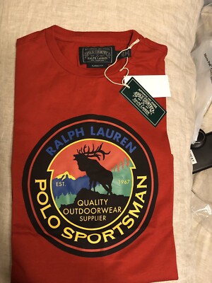 Polo Country Ralph Lauren Sportsmen Red T Shirt Stadium Pwing Size Small S