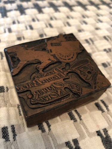 Don’t Hold Back Order Now! Coal Wagon Antique Vintage Letterpress Copper On Wood