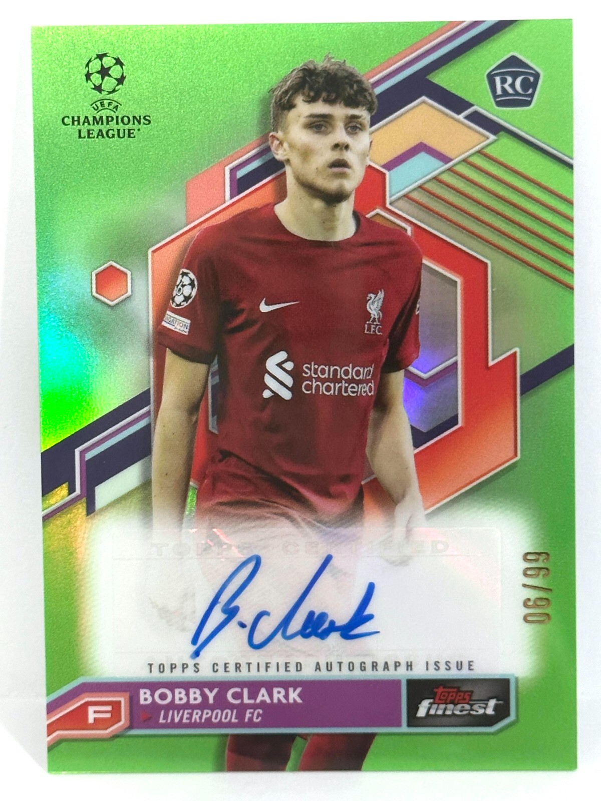 22-23 Topps BOBBY CLARK クラーク 直筆サインカード RC 2022-23 Topps Finest UCL Liverpool RC Bobby Clark Autograph