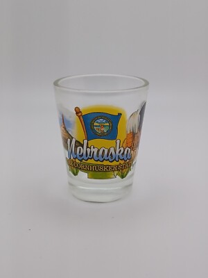 NEBRASKA CORNHUSKER STATE ELEMENTS SHOT GLASS SHOTGLASS