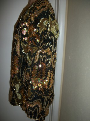 TJ WEAR CARDIGAN JACKET BLAZER SZ 3X GLASS BEADED WEDDING MOTHER OF BRIDE GROOM