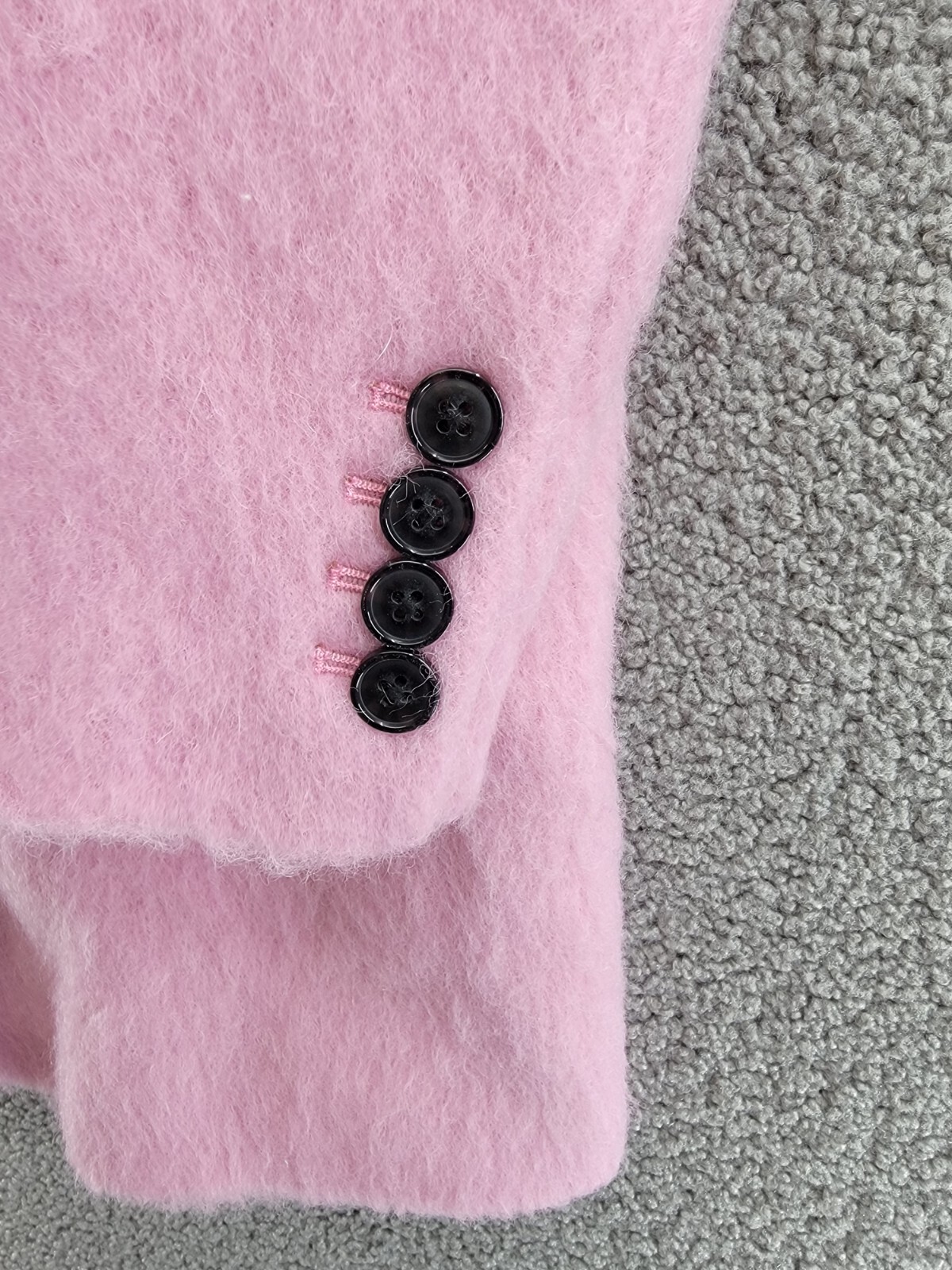 STAND STUDIO Esme Brushed Wool Blend Coat Women's 36 Bubblegum Pink Long Sleeve - Picture 11 of 19