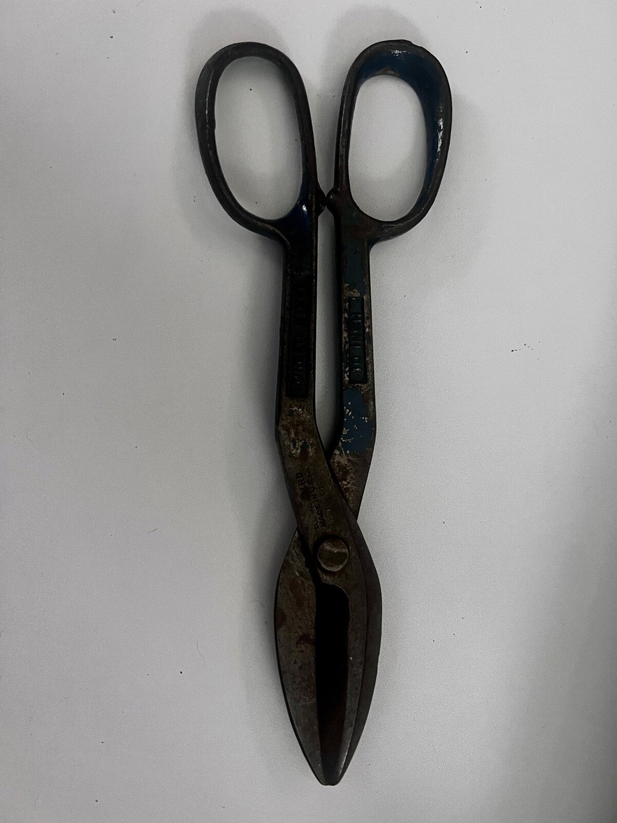 Vintage Blue Bird 010 Tin Snips Shears Scissors Forged Steel
