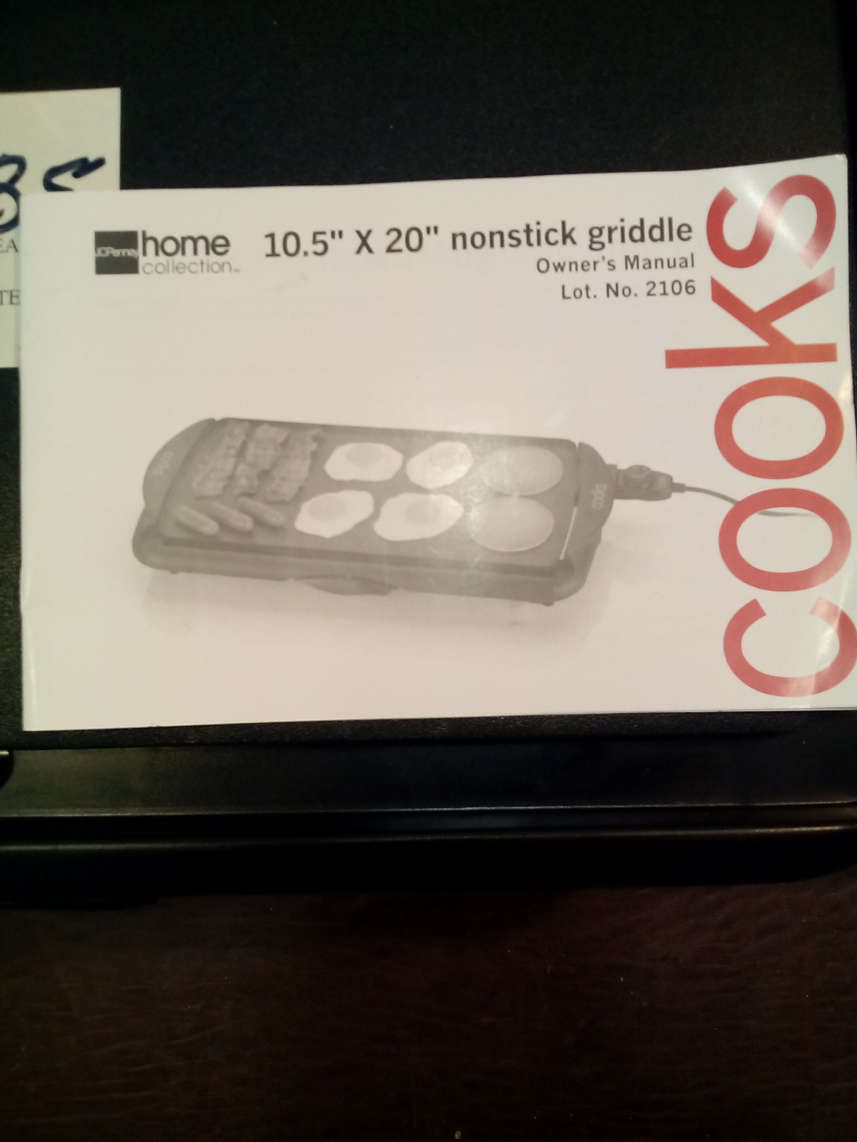 COOKS NON-STICK GRIDDLE MODEL# 2106