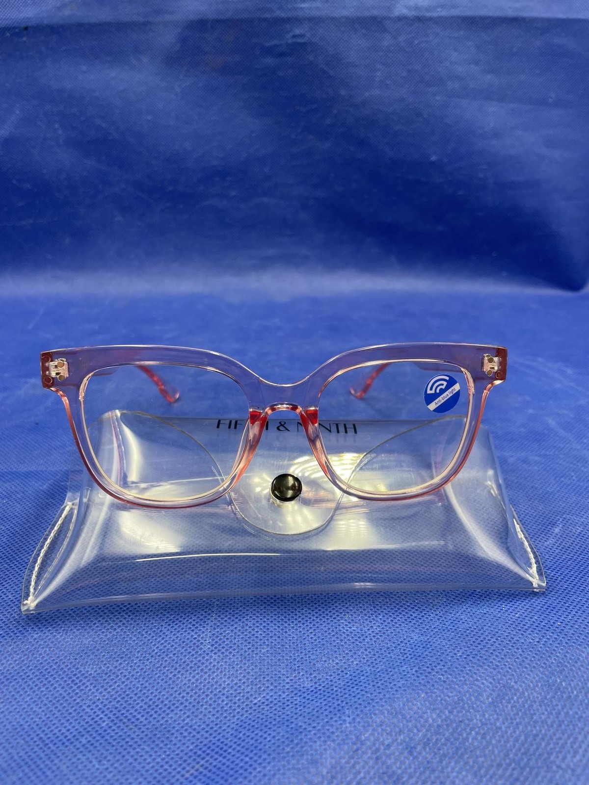 Fifth & Ninth Draper 49mm Square Blue Light Blocking Glasses - Pink
