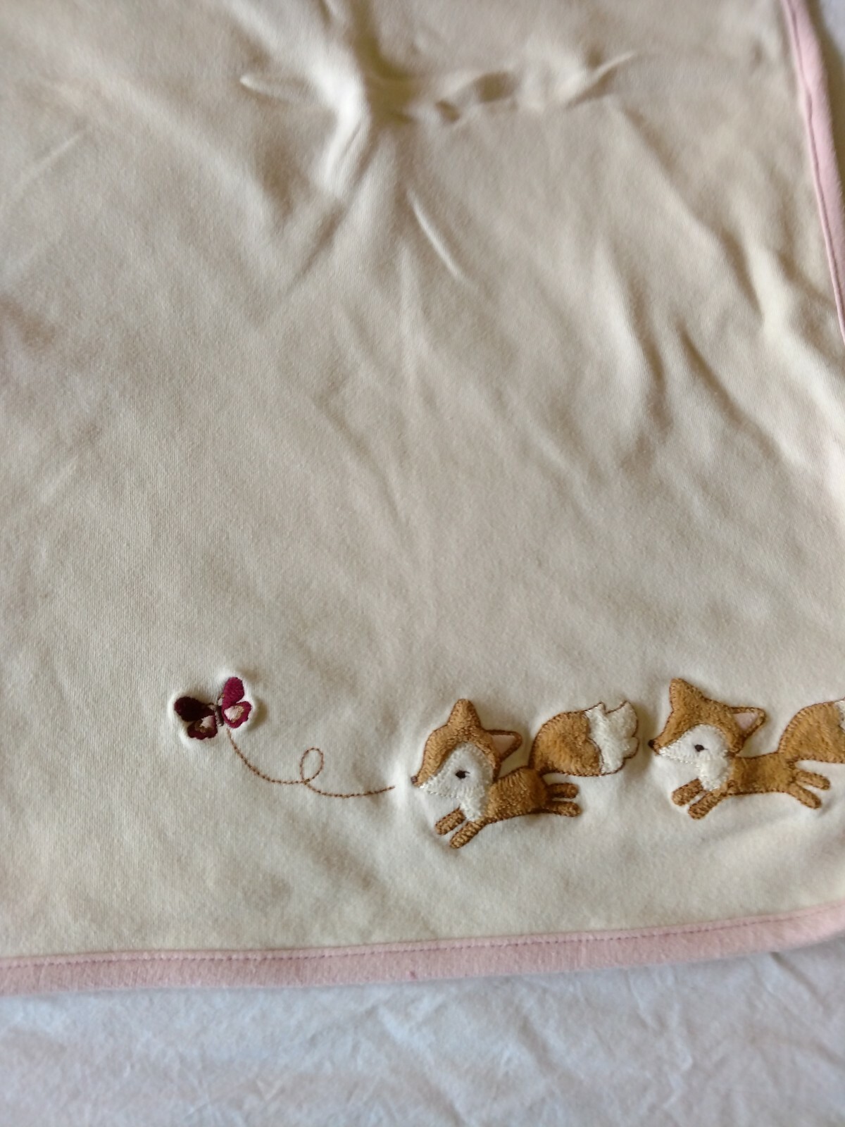 Gymboree Pink Baby Blanket Fox Animal Wildlife Security Lovey Reversible Nursery