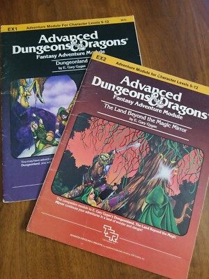 AD&D 1st Edition EX1 & EX2 Dungeonland Magic Mirror Module Set Complete TSR