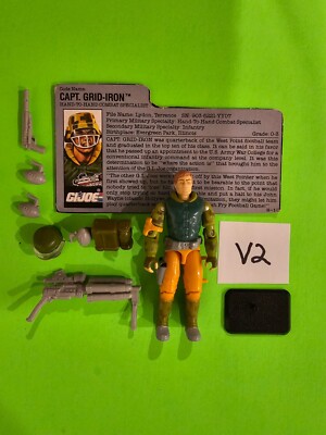 Capt Grid Iron 1990 V1 G.I. JOE COBRA Vintage Near Complete File Card V2