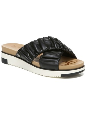 

SAM EDELMAN Женские черные кожаные шлепанцы Aida Toe на платформе без шнуровки 5,5 м SAM EDELMAN, Черный, H6384L1