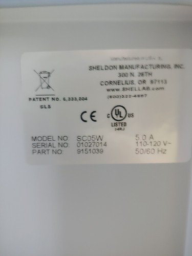 Shel Lab CO2 Water Jacketed Incubator Sheldon Shell SCO5W 6 cu ft Laboratory