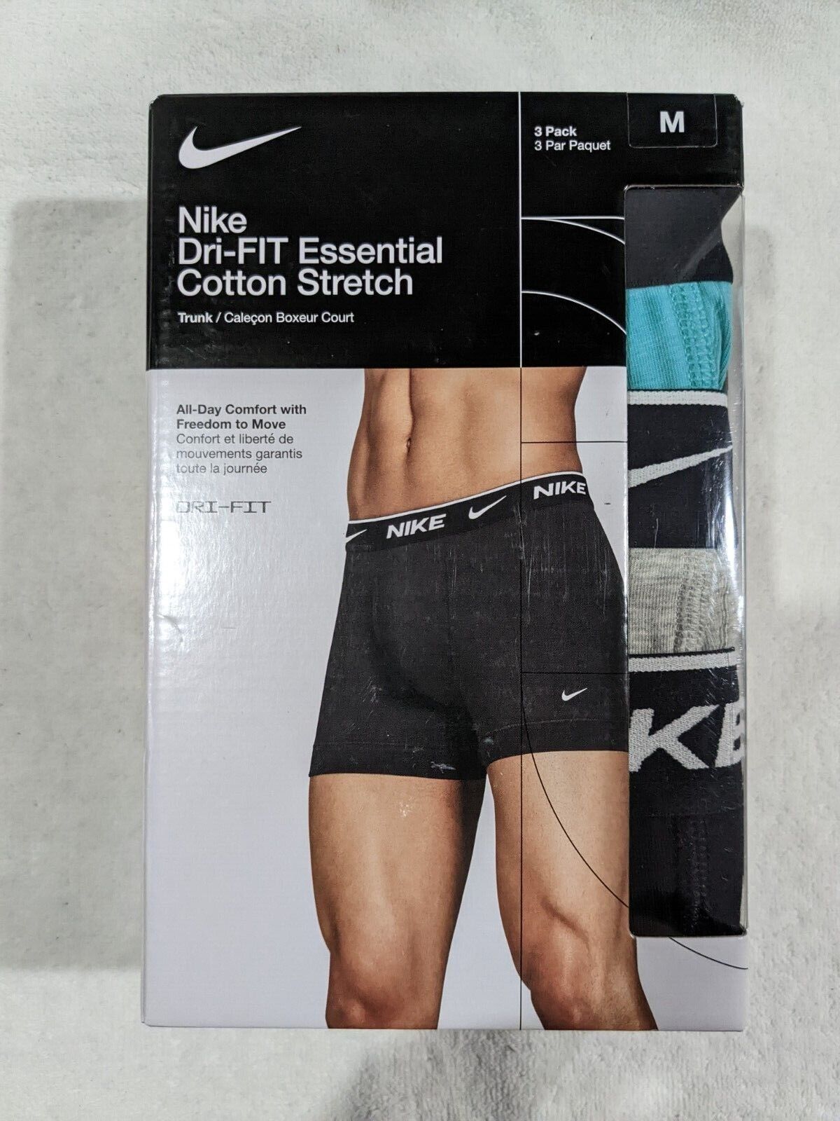 Nike Men's Dri-FIT Essential Cotton Stretch Multi Trunks (3 Nike Men's Dri-FIT Essential Cotton Stretch Multi Trunks (3