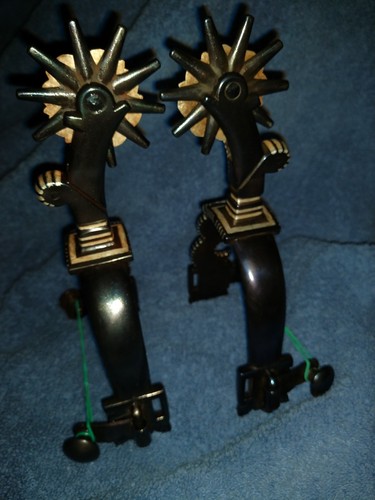 WESTERN SPURS HANDMADE CLASSIC STERLING SILVER INLAY  