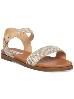 

STEVE MADDEN Женские серебряные босоножки Dina с пяткой на пятке и круглым носком со стразами, 7,5 м, Серебряный, DINA06S1
