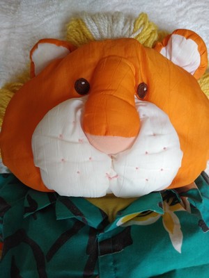 Vtg 1987 Fisher Price Wild Puffalump Orange Lion Plush Nylon Toy Hawaiian 80s