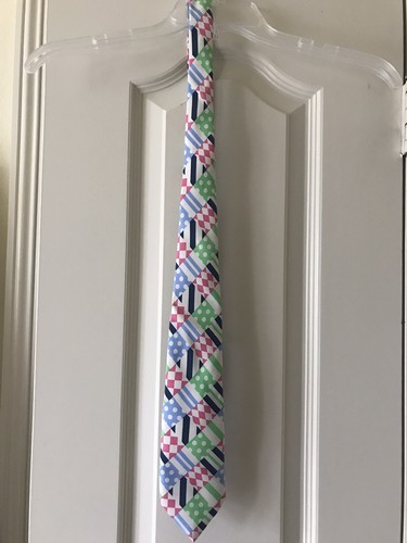 Vineyard Vines Boys Patchwork Tie Kentucky Derby Horse Race Silk Tie RARE!