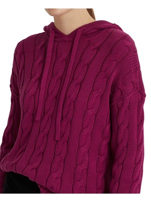 

RALPH LAUREN Женский фиолетовый свитер с капюшоном и длинными рукавами