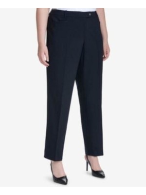 

CALVIN KLEIN Женские темно-синие брюки прямого кроя со средней посадкой для работы Plus, Navy, CLE3036O