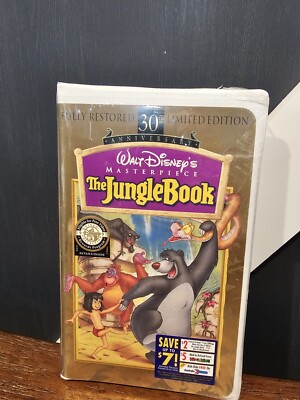 THE JUNGLE BOOK VHS  #12033, SEALED / NEW, 30TH ANNIVERSARY