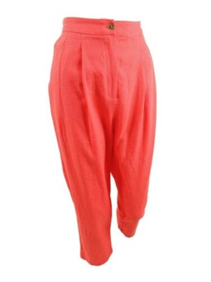 MICHAEL MICHAEL KORS Womens Coral Zippered Tapered Straight leg Pants 16