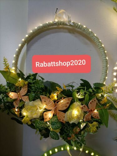 Leuchtender Blumenkranz,50 LEDs,Timer,Ø 36 cm,Fensterkranz,Blüten-Kranz,Türkranz