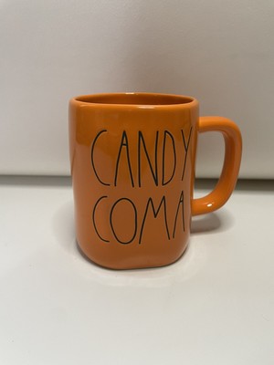 Rae Dunn ''CANDY COMA'' Orange Artisan Collection Mug Halloween Ceramic 16oz