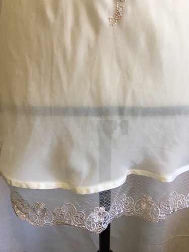 Linea Donatella Ivory Embroidered Teddie W/ Underwire Bra Size M Lace Sheer
