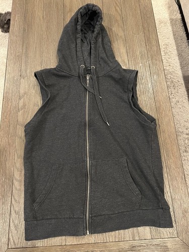 トップス 00s archive damage zip hoodie vest Unique Bargains Men's Hoodie Vest Zip Up Sleeveless