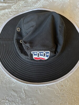 Wilson EvoShield Bucket Sun Hat/Cap Full Brim Black Red/White/Blue ONE MSRP $32