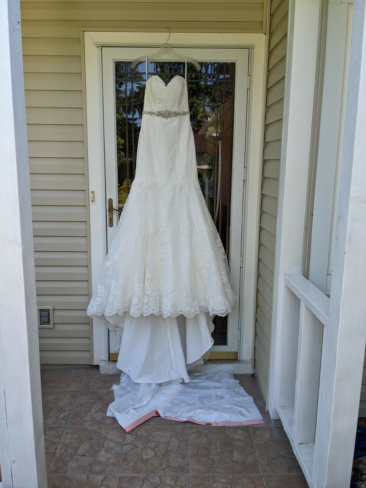 David's Bridal アメリカ製ウェディングドレス US ベール付き David's Bridal アメリカ製ウェディングドレス US ベール付き