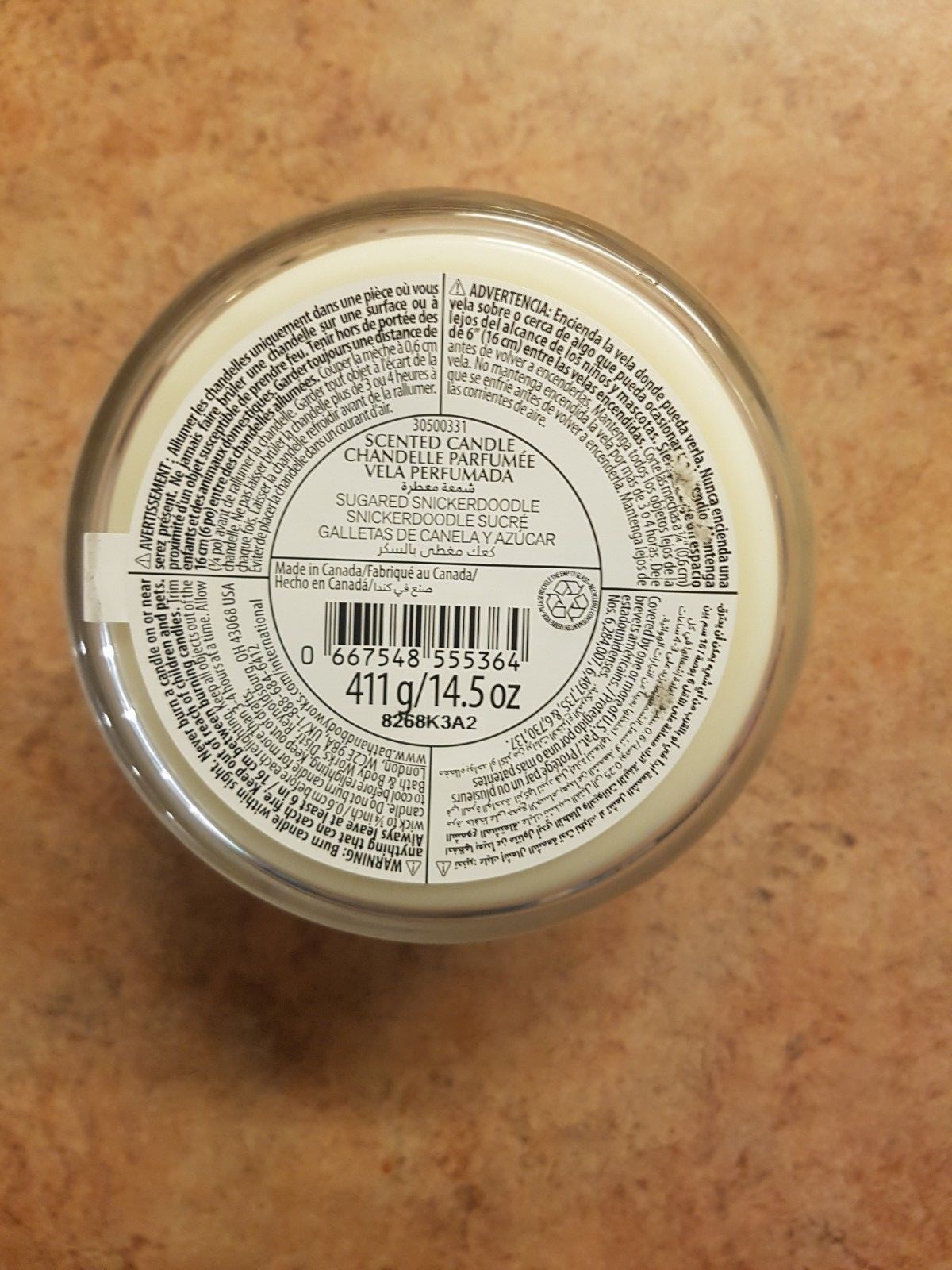 1 BATH & BODY WORKS SUGARED SNICKERDOODLE 14.5 OZ SCENTED 3 WICK CANDLE