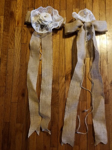 LOT Of 25 Burlap Wedding Bows Rustic
