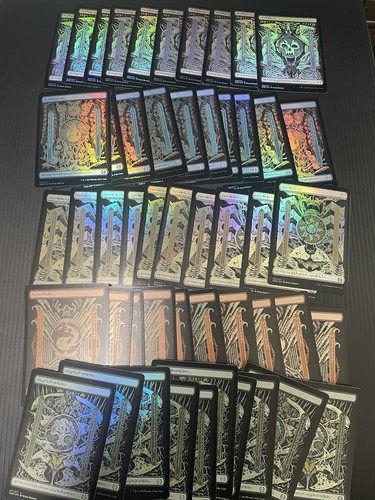 MTG Basic Lands FOIL x50 Full Art Set of 10 Each Phyrexian