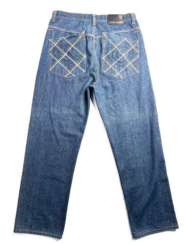 Phat Farm Jeans Men's Size 36 Blue Denim Vintage Embroidered