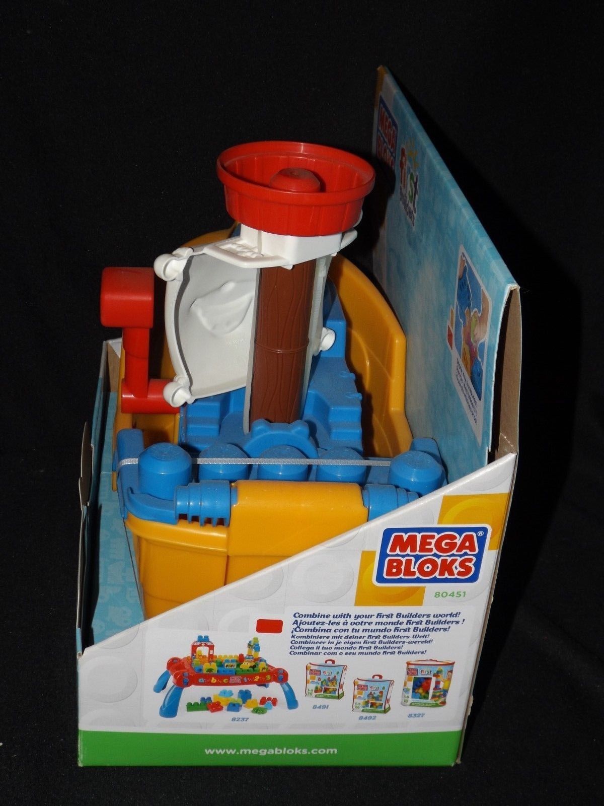 Mega Bloks First Builders Pirate Ship Pat Building Set Toy Interlocking Building