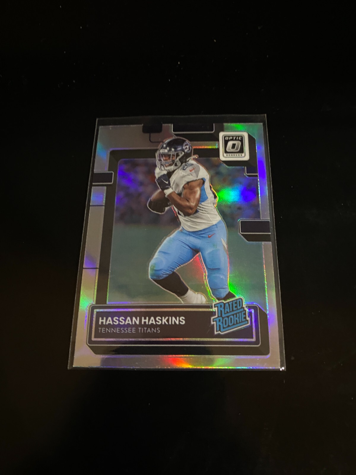 Hassan Haskins 2022 Optic Silver Holo Prizm RC Titans 242